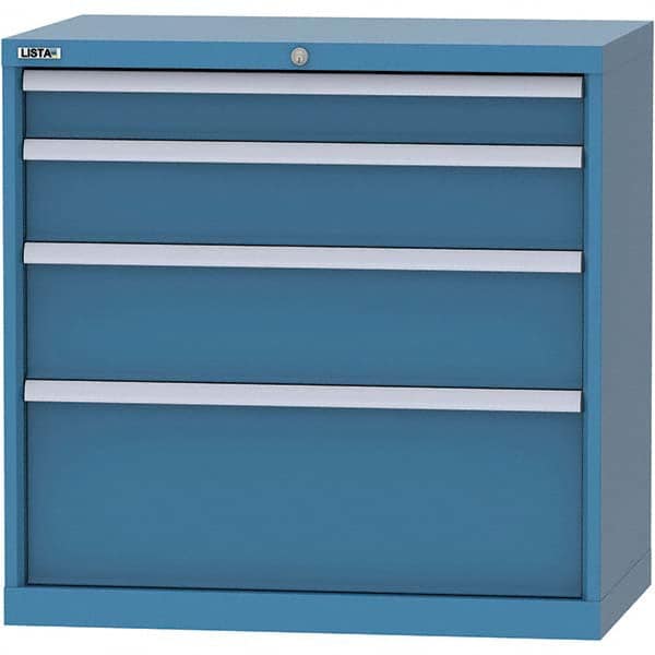 LISTA - 4 Drawer, 84 Compartment Bright Blue Steel Modular Storage Cabinet - Eagle Tool & Supply