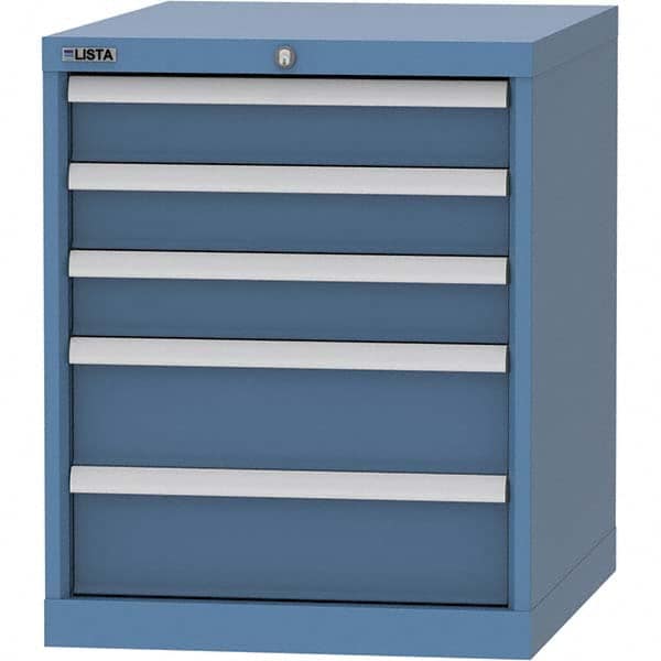 LISTA - 5 Drawer, 99 Compartment Bright Blue Steel Modular Storage Cabinet - Eagle Tool & Supply