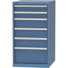 LISTA - 6 Drawer, 99 Compartment Bright Blue Steel Modular Storage Cabinet - Eagle Tool & Supply