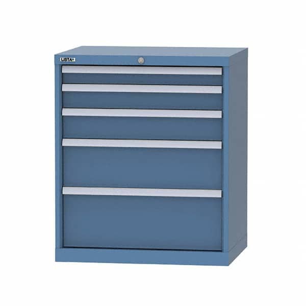 LISTA - 5 Drawer, 124 Compartment Bright Blue Steel Modular Storage Cabinet - Eagle Tool & Supply
