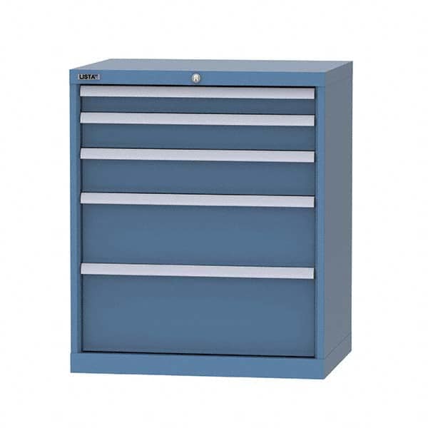LISTA - 5 Drawer, 124 Compartment Bright Blue Steel Modular Storage Cabinet - Eagle Tool & Supply