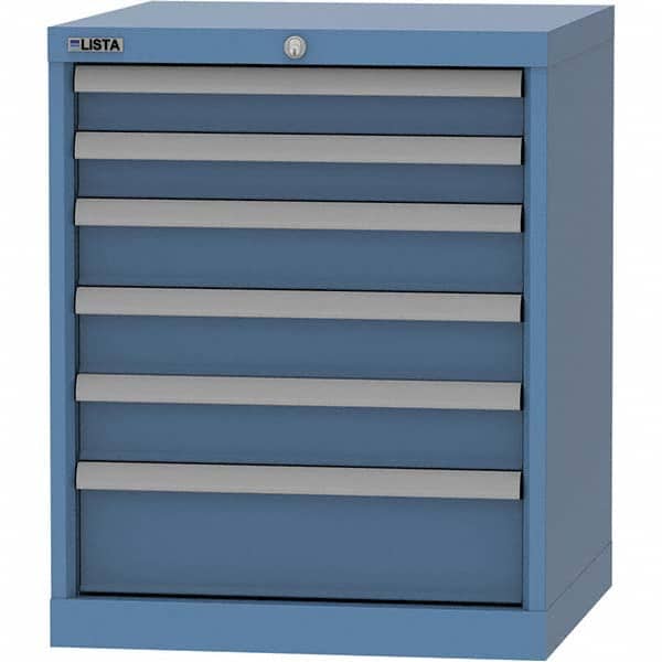 LISTA - 6 Drawer, 84 Compartment Bright Blue Steel Modular Storage Cabinet - Eagle Tool & Supply