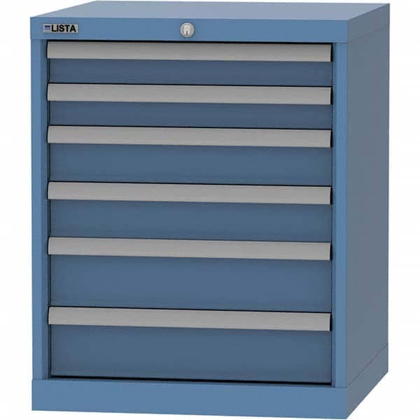 LISTA - 6 Drawer, 84 Compartment Bright Blue Steel Modular Storage Cabinet - Eagle Tool & Supply