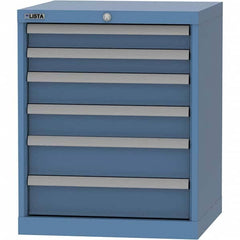 LISTA - 6 Drawer, 84 Compartment Bright Blue Steel Modular Storage Cabinet - Eagle Tool & Supply