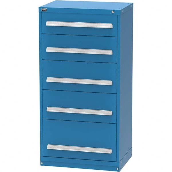 Vidmar - 5 Drawer, 45 Compartment Bright Blue Steel Modular Storage Cabinet - Eagle Tool & Supply