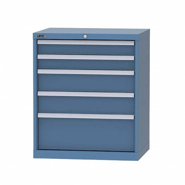 LISTA - 5 Drawer, 124 Compartment Bright Blue Steel Modular Storage Cabinet - Eagle Tool & Supply