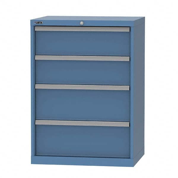 LISTA - 4 Drawer, 124 Compartment Bright Blue Steel Modular Storage Cabinet - Eagle Tool & Supply