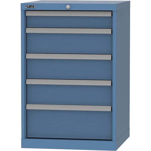 LISTA - 5 Drawer, 84 Compartment Bright Blue Steel Modular Storage Cabinet - Eagle Tool & Supply