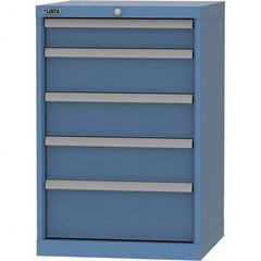 LISTA - 5 Drawer, 84 Compartment Bright Blue Steel Modular Storage Cabinet - Eagle Tool & Supply