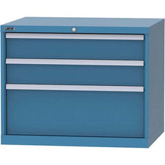 LISTA - 3 Drawer, 84 Compartment Bright Blue Steel Modular Storage Cabinet - Eagle Tool & Supply