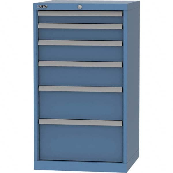 LISTA - 6 Drawer, 84 Compartment Bright Blue Steel Modular Storage Cabinet - Eagle Tool & Supply