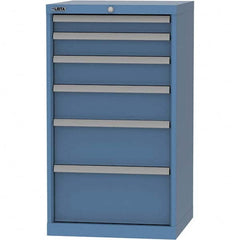 LISTA - 6 Drawer, 84 Compartment Bright Blue Steel Modular Storage Cabinet - Eagle Tool & Supply