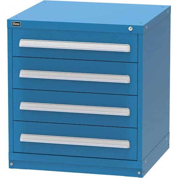 Vidmar - 4 Drawer Bright Blue Steel Modular Storage Cabinet - Eagle Tool & Supply