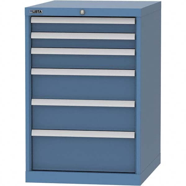 LISTA - 6 Drawer, 99 Compartment Bright Blue Steel Modular Storage Cabinet - Eagle Tool & Supply