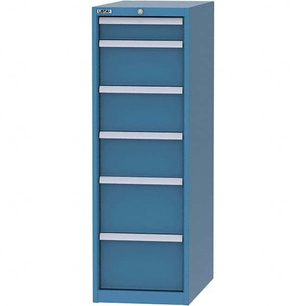 LISTA - 6 Drawer, 45 Compartment Bright Blue Steel Modular Storage Cabinet - Eagle Tool & Supply