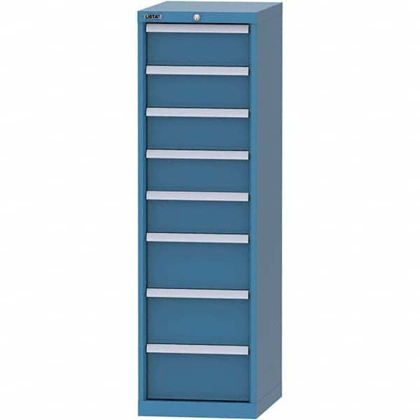 Modular Steel Storage Cabinet: 16-29/32″ Wide, 22-1/2″ Deep 440 lb Capacity, 8 Drawer