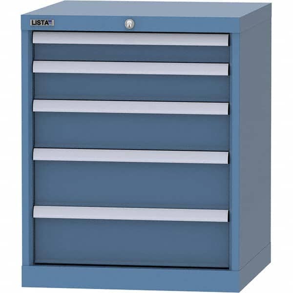 LISTA - 5 Drawer, 84 Compartment Bright Blue Steel Modular Storage Cabinet - Eagle Tool & Supply