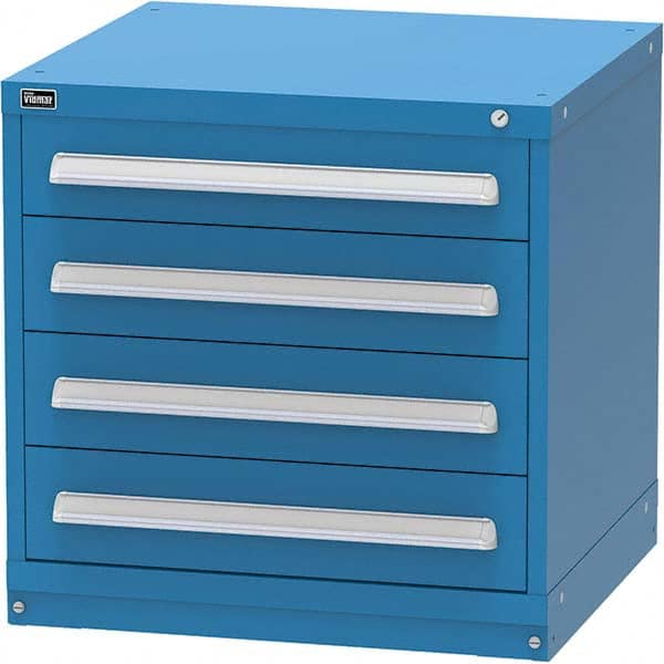 Vidmar - 4 Drawer Bright Blue Steel Modular Storage Cabinet - Eagle Tool & Supply