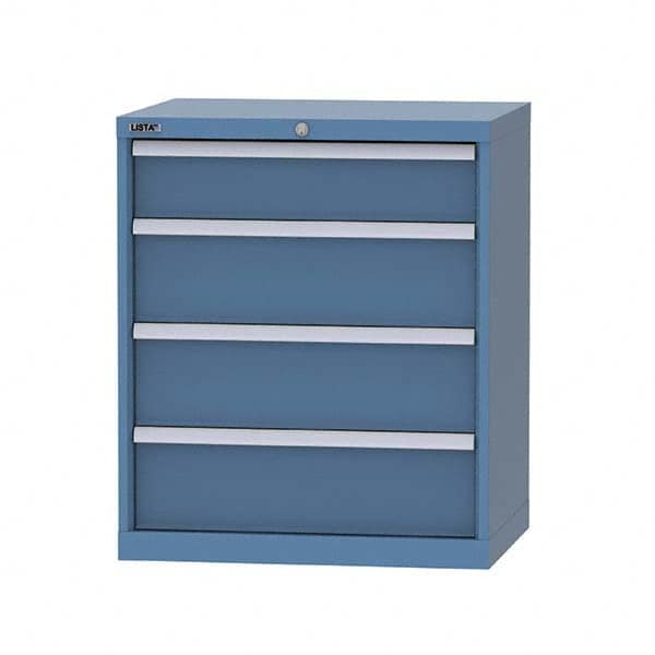 LISTA - 4 Drawer, 124 Compartment Bright Blue Steel Modular Storage Cabinet - Eagle Tool & Supply