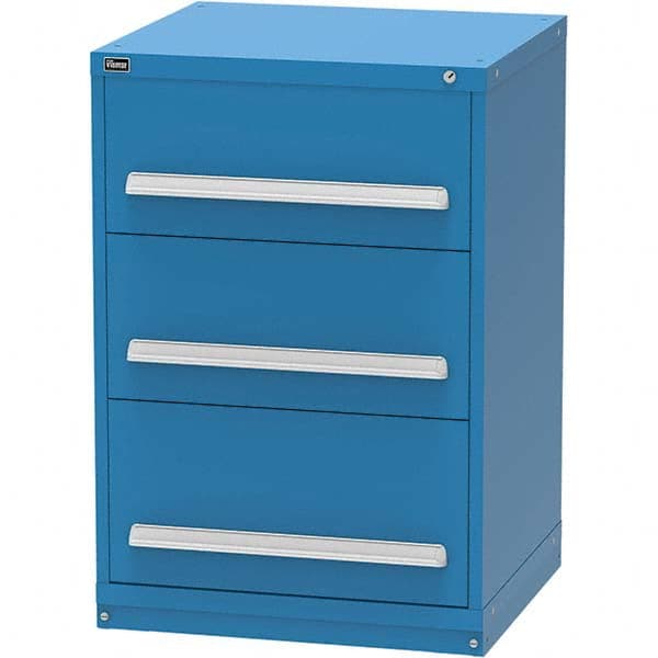Vidmar - 3 Drawer, 124 Compartment Bright Blue Steel Modular Storage Cabinet - Eagle Tool & Supply