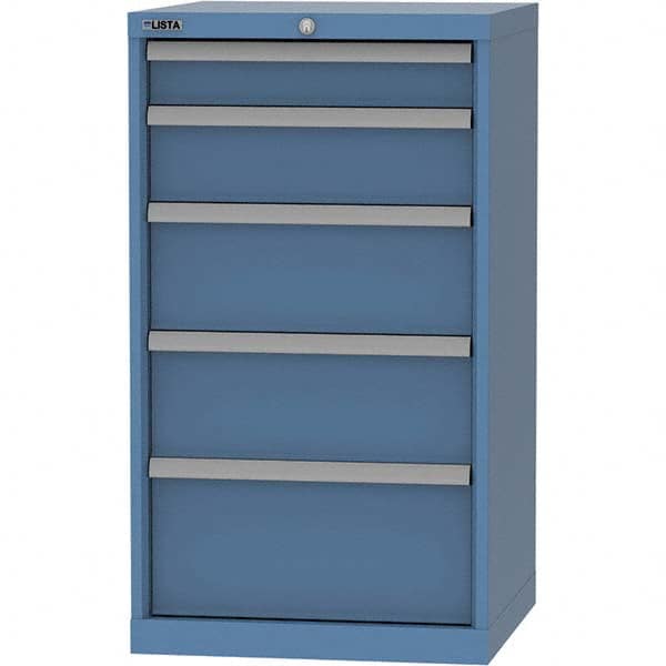 LISTA - 5 Drawer, 84 Compartment Bright Blue Steel Modular Storage Cabinet - Eagle Tool & Supply