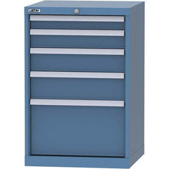LISTA - 5 Drawer, 84 Compartment Bright Blue Steel Modular Storage Cabinet - Eagle Tool & Supply