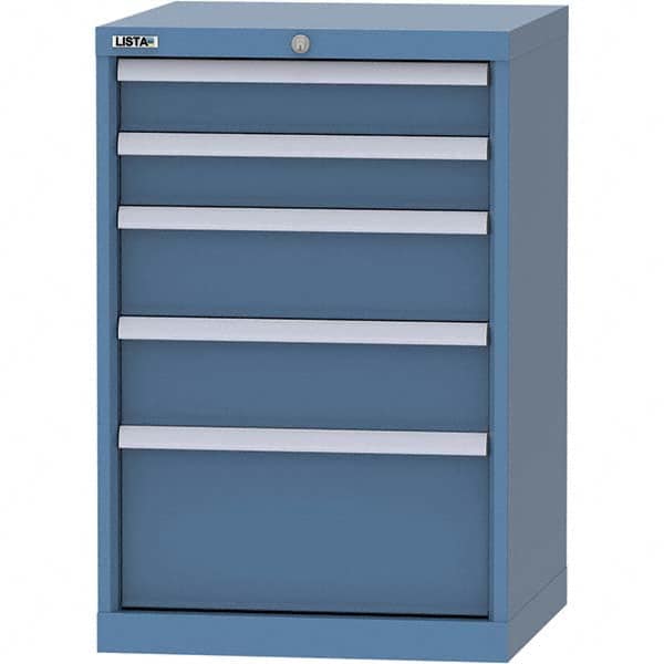 LISTA - 5 Drawer, 84 Compartment Bright Blue Steel Modular Storage Cabinet - Eagle Tool & Supply