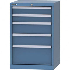 LISTA - 5 Drawer, 84 Compartment Bright Blue Steel Modular Storage Cabinet - Eagle Tool & Supply
