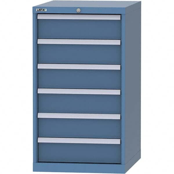 LISTA - 6 Drawer, 99 Compartment Bright Blue Steel Modular Storage Cabinet - Eagle Tool & Supply