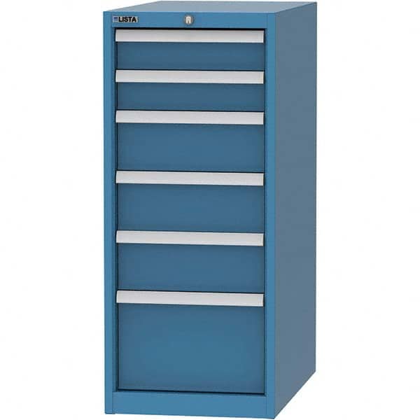 LISTA - 6 Drawer, 45 Compartment Bright Blue Steel Modular Storage Cabinet - Eagle Tool & Supply