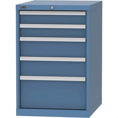LISTA - 5 Drawer, 99 Compartment Bright Blue Steel Modular Storage Cabinet - Eagle Tool & Supply