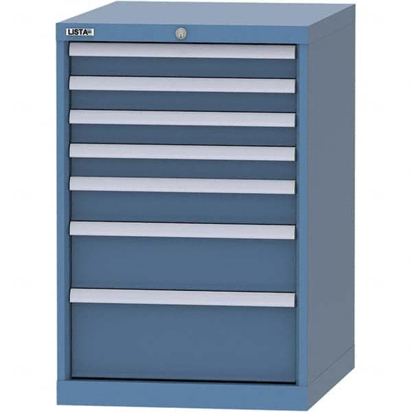 LISTA - 7 Drawer, 99 Compartment Bright Blue Steel Modular Storage Cabinet - Eagle Tool & Supply
