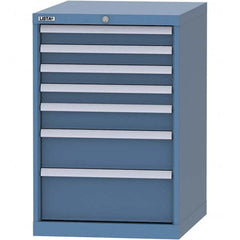 LISTA - 7 Drawer, 99 Compartment Bright Blue Steel Modular Storage Cabinet - Eagle Tool & Supply