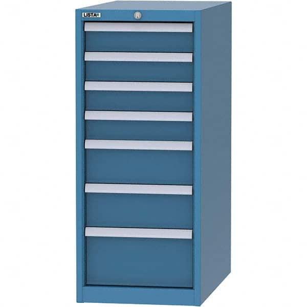 LISTA - 7 Drawer, 45 Compartment Bright Blue Steel Modular Storage Cabinet - Eagle Tool & Supply