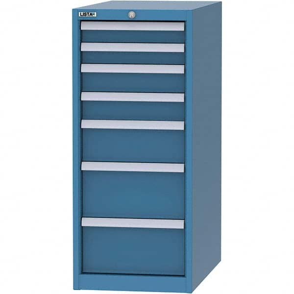 LISTA - 7 Drawer, 45 Compartment Bright Blue Steel Modular Storage Cabinet - Eagle Tool & Supply