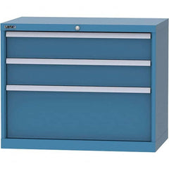 LISTA - 3 Drawer, 84 Compartment Bright Blue Steel Modular Storage Cabinet - Eagle Tool & Supply