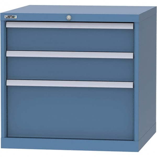 LISTA - 3 Drawer, 45 Compartment Bright Blue Steel Modular Storage Cabinet - Eagle Tool & Supply