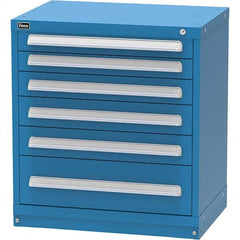 Vidmar - 6 Drawer, 45 Compartment Bright Blue Steel Modular Storage Cabinet - Eagle Tool & Supply
