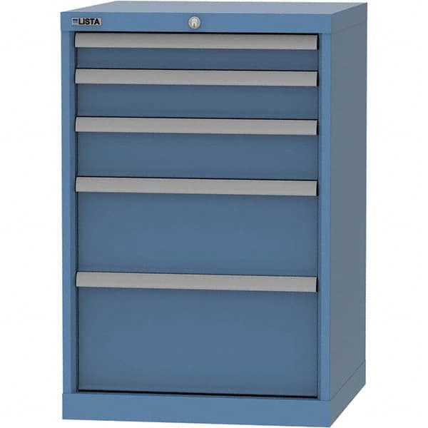 LISTA - 5 Drawer, 84 Compartment Bright Blue Steel Modular Storage Cabinet - Eagle Tool & Supply