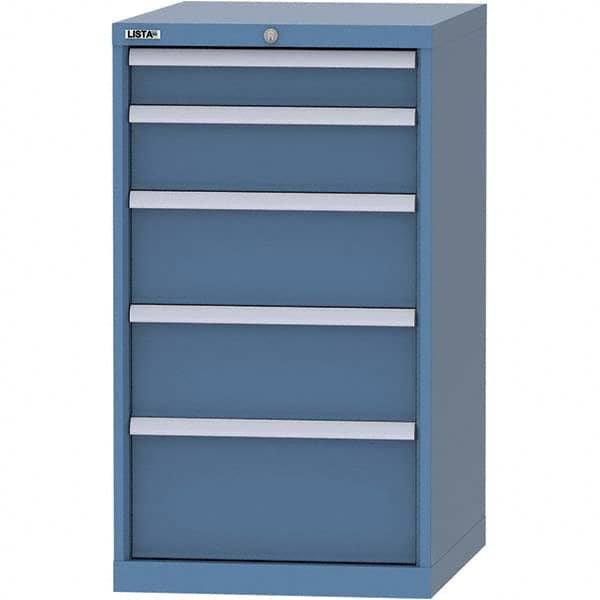LISTA - 5 Drawer, 99 Compartment Bright Blue Steel Modular Storage Cabinet - Eagle Tool & Supply