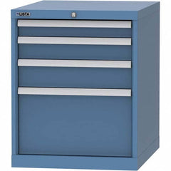 LISTA - 4 Drawer, 99 Compartment Bright Blue Steel Modular Storage Cabinet - Eagle Tool & Supply