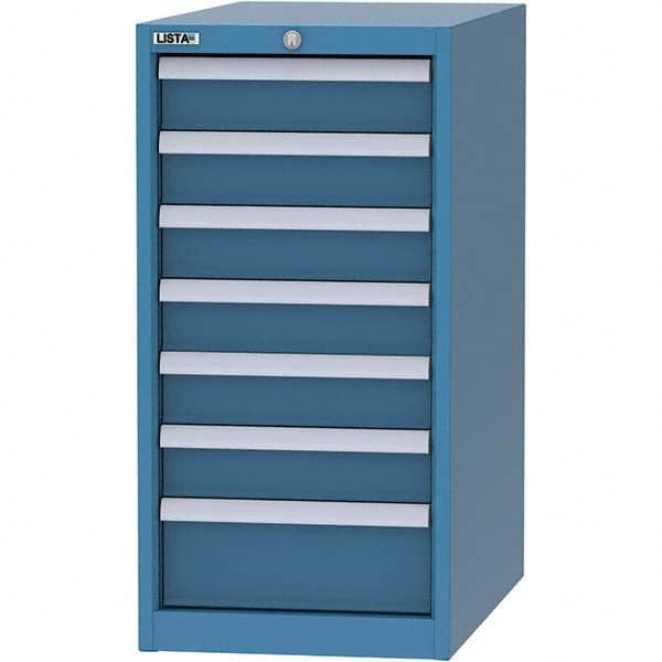 LISTA - 7 Drawer, 45 Compartment Bright Blue Steel Modular Storage Cabinet - Eagle Tool & Supply