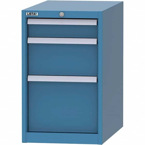 LISTA - 3 Drawer, 45 Compartment Bright Blue Steel Modular Storage Cabinet - Eagle Tool & Supply