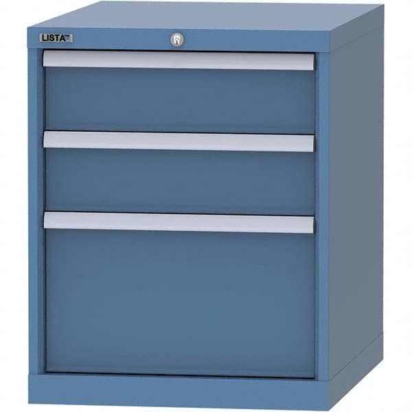 LISTA - 3 Drawer, 99 Compartment Bright Blue Steel Modular Storage Cabinet - Eagle Tool & Supply