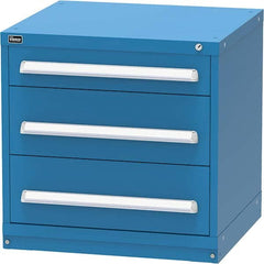 Vidmar - 3 Drawer Bright Blue Steel Modular Storage Cabinet - Eagle Tool & Supply