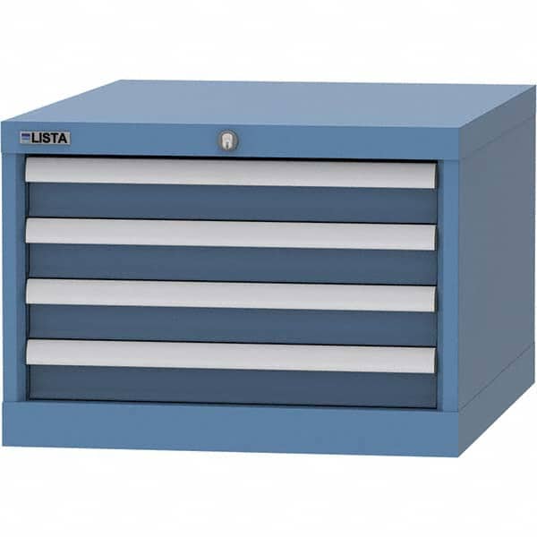 LISTA - 4 Drawer, 99 Compartment Bright Blue Steel Modular Storage Cabinet - Eagle Tool & Supply