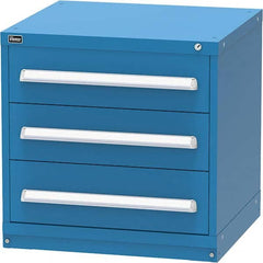 Vidmar - 3 Drawer Bright Blue Steel Modular Storage Cabinet - Eagle Tool & Supply