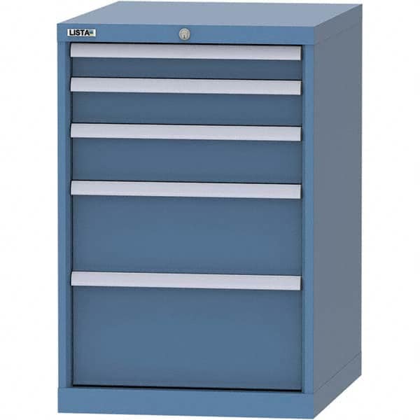 LISTA - 5 Drawer, 99 Compartment Bright Blue Steel Modular Storage Cabinet - Eagle Tool & Supply