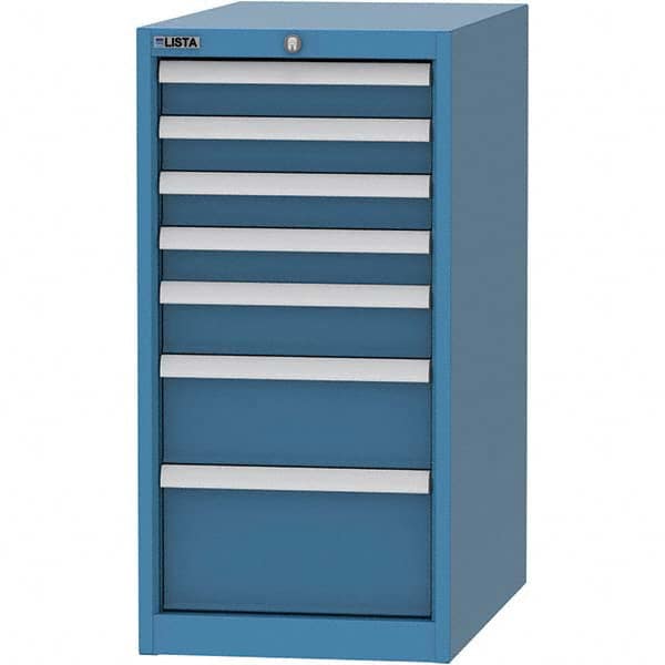 LISTA - 7 Drawer, 45 Compartment Bright Blue Steel Modular Storage Cabinet - Eagle Tool & Supply