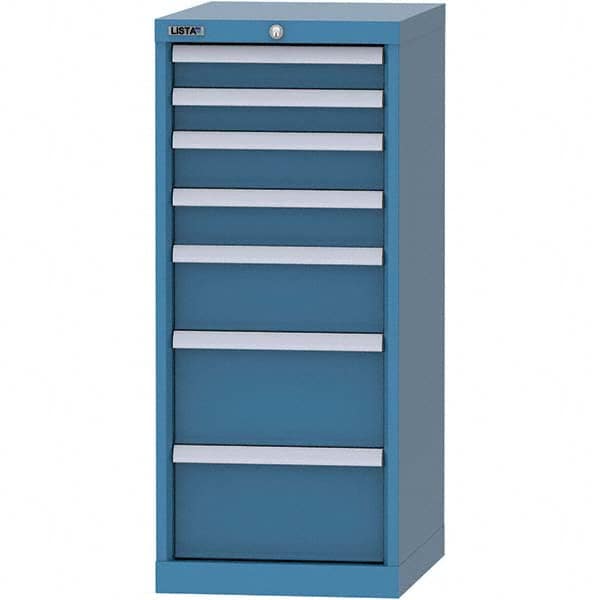 LISTA - 7 Drawer, 216 Compartment Bright Blue Steel Modular Storage Cabinet - Eagle Tool & Supply